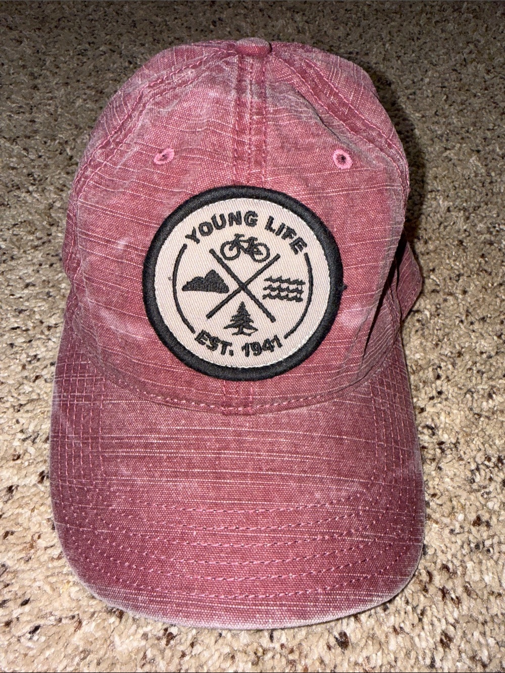 Young Life Maroon Washed Baseball Cap